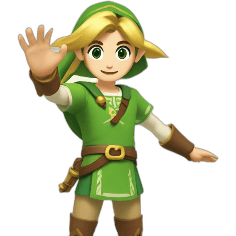 link zelda smiling with open hands emoji