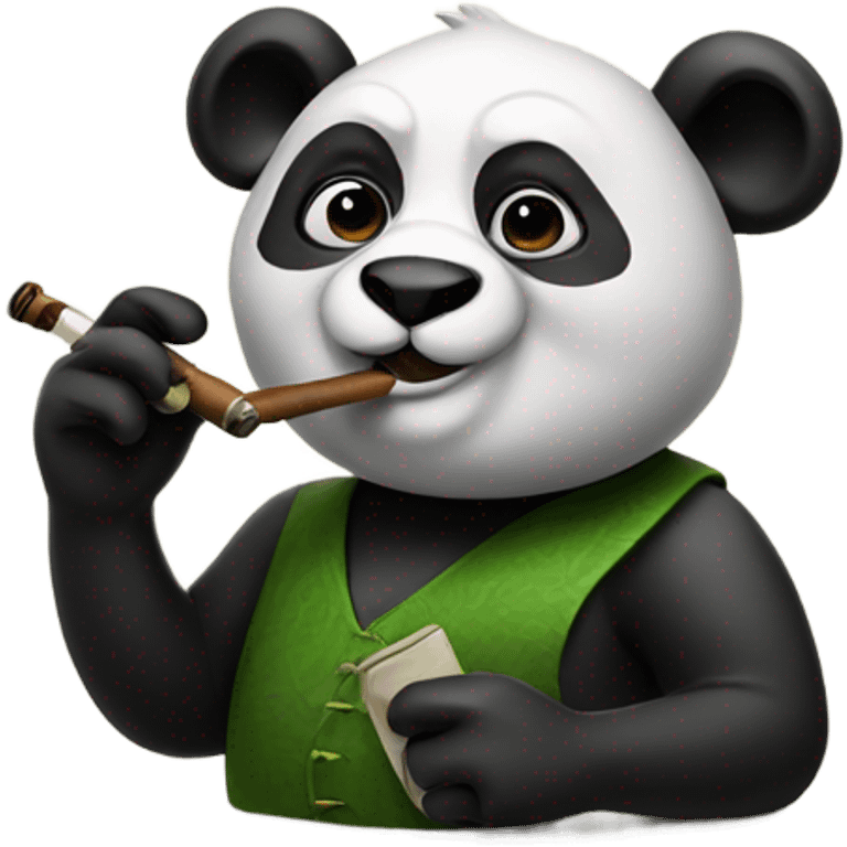 Cheeky panda smoking a pipe emoji