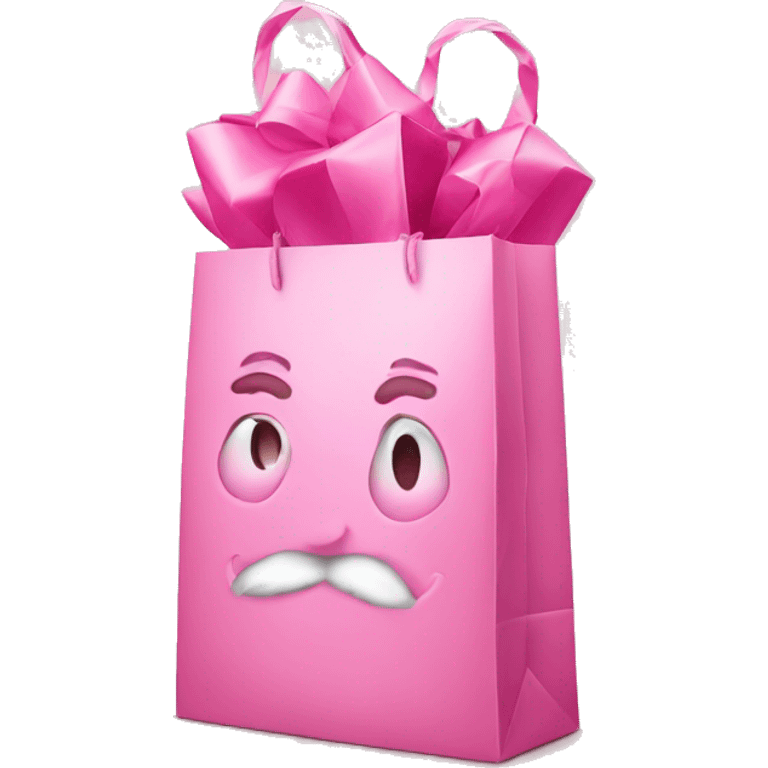 Pink Christmas gift bag emoji