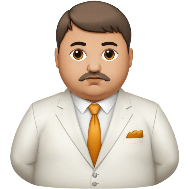 Fat Armenian oligarch with bowlcut wearing white suit emoji