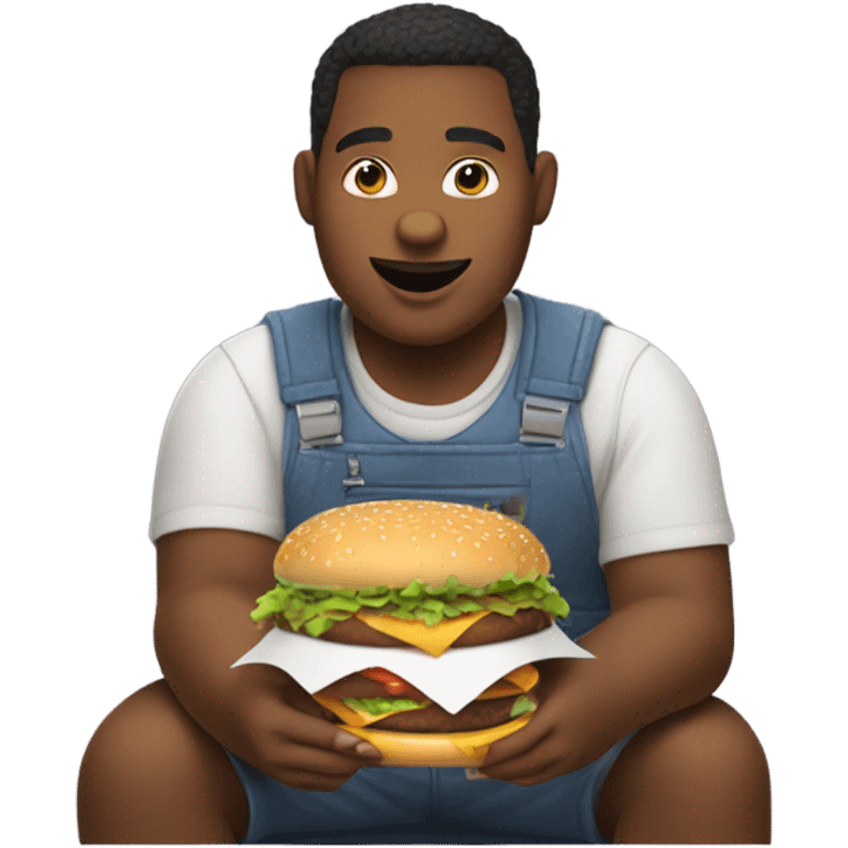 Fat person streaming on twitch and eating McDonald’s emoji