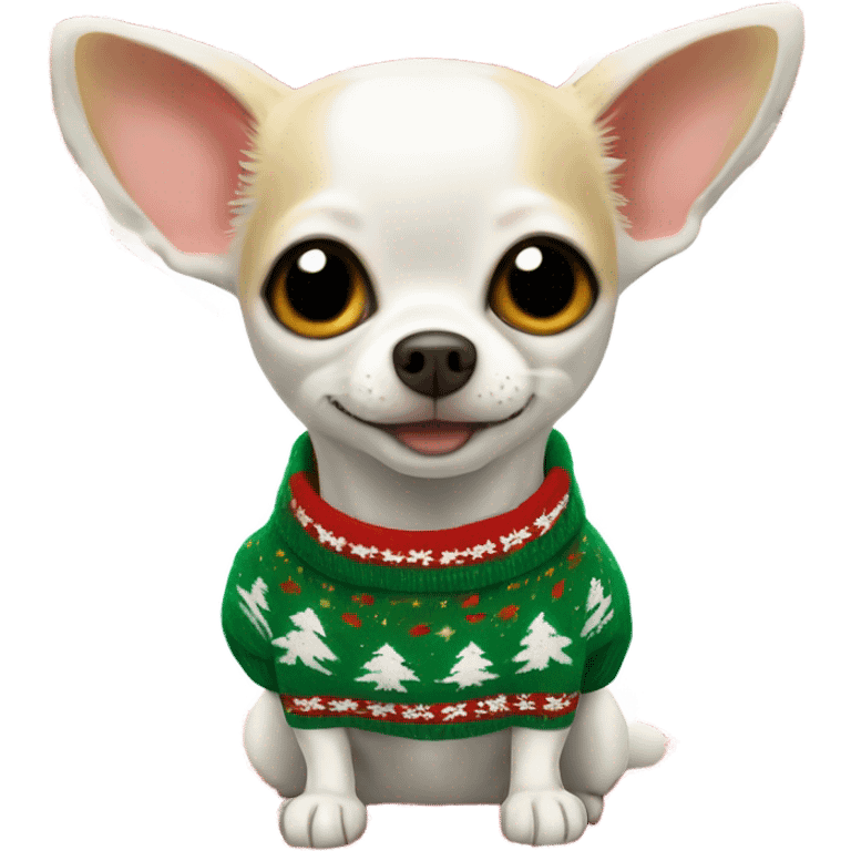 Xmas white chihuahua  emoji