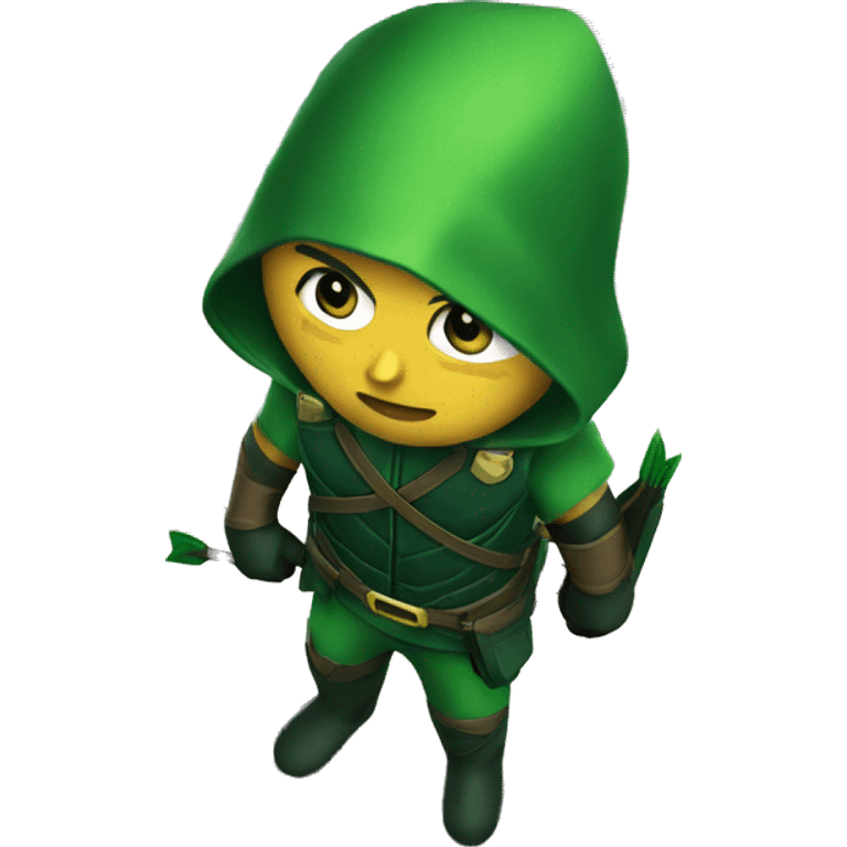 Green arrow patrolling city emoji