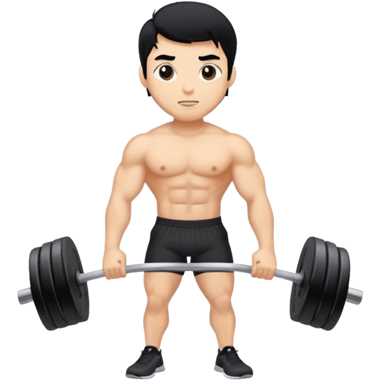 Gym man black hair emoji