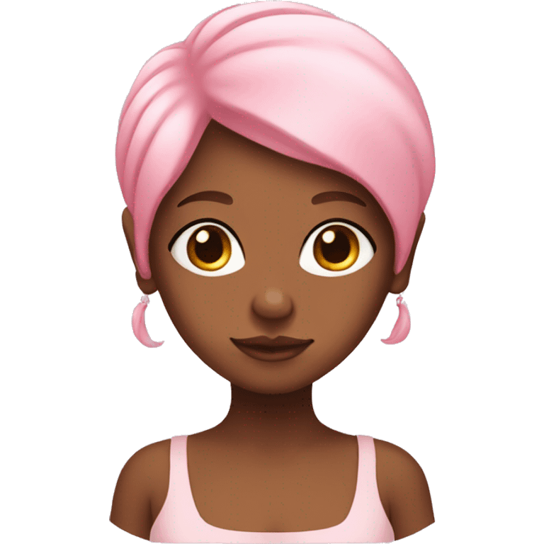 A brown skin lady with baby pink hair  emoji