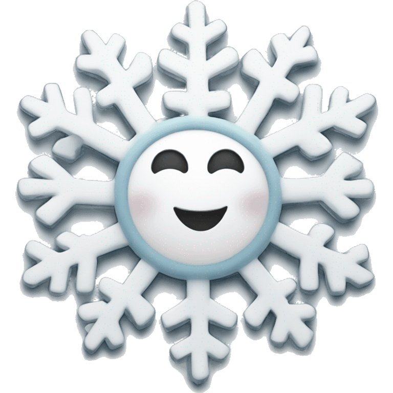 Cartoon snowflake with smile  emoji