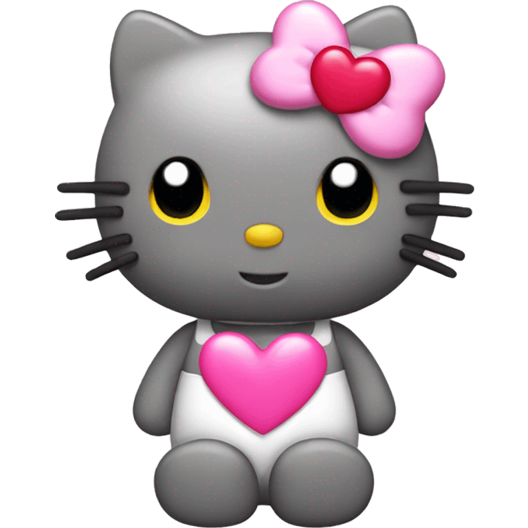 hello kitty with pink hearts emoji