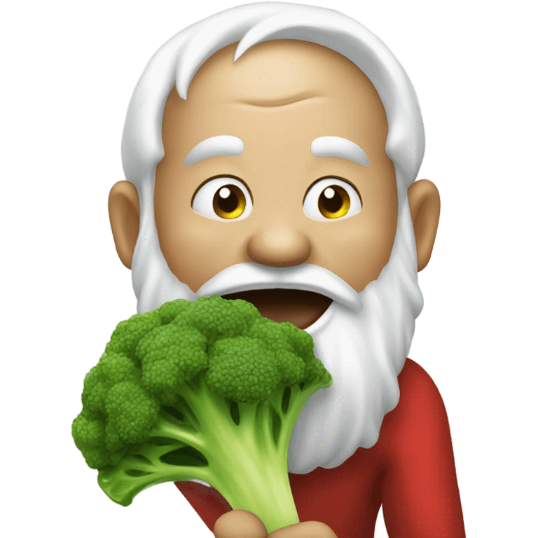 santa eating broccoli  emoji