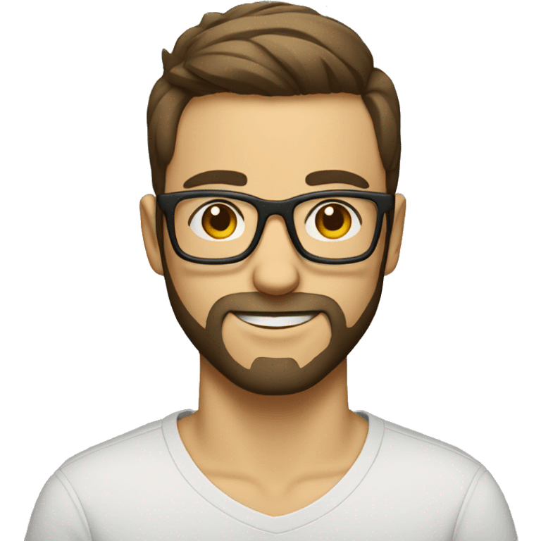 geek guy with glasses with short side trimmed hair and a beard  emoji