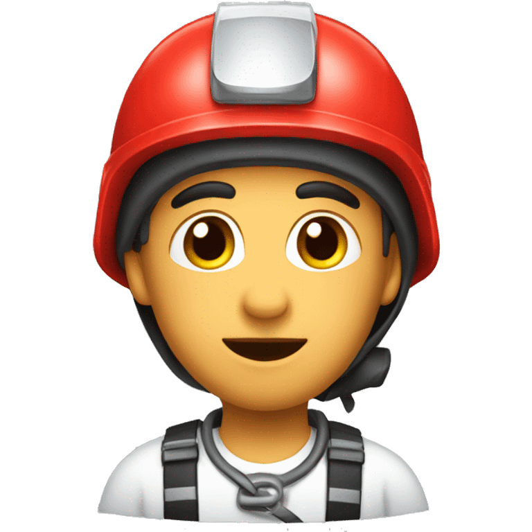 a rescuer in a red helmet emoji