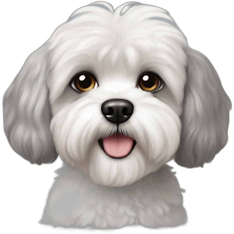 White and gray Shih tzu poodle bichon mix emoji