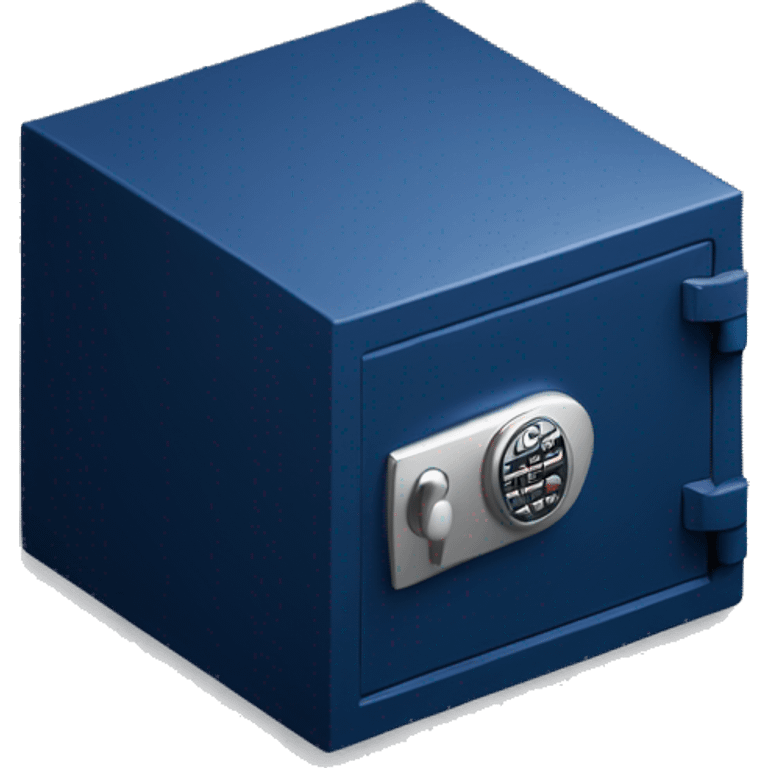 3d  isometric small safe in dark blue emoji