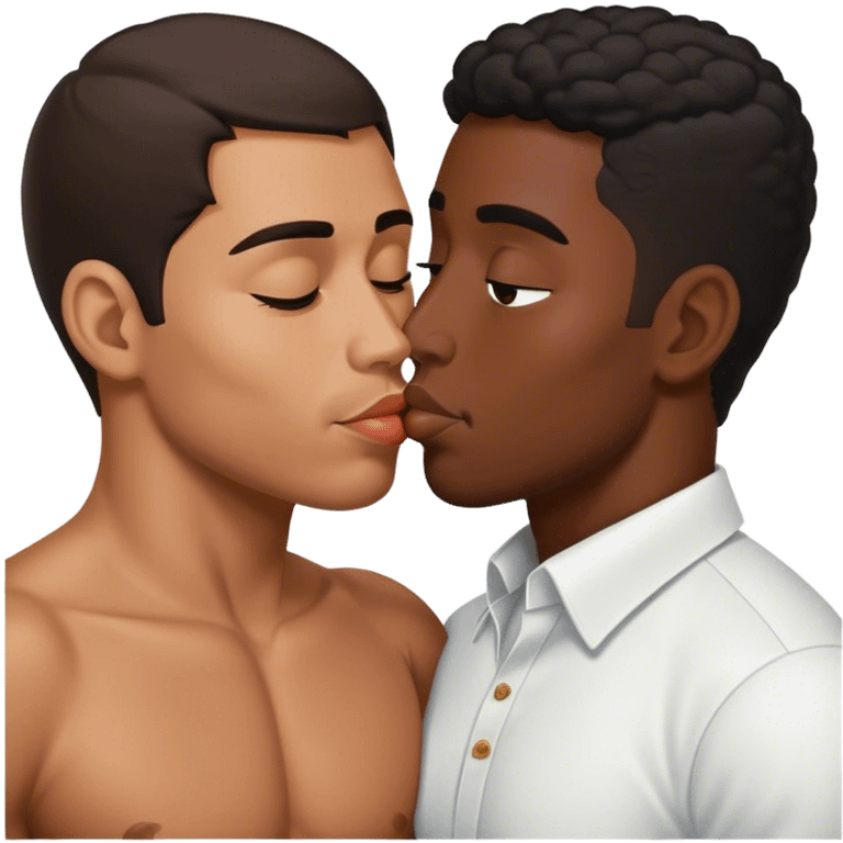 mexican man and black man kissing emoji