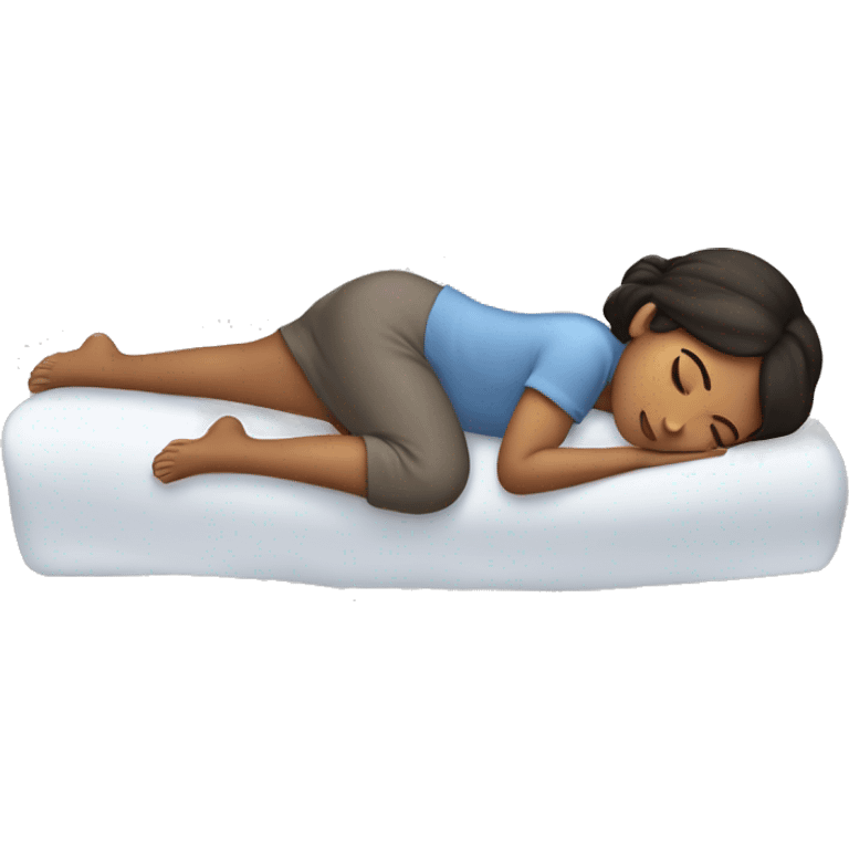 Girl with dark brown hair eyes closed sleeping emoji