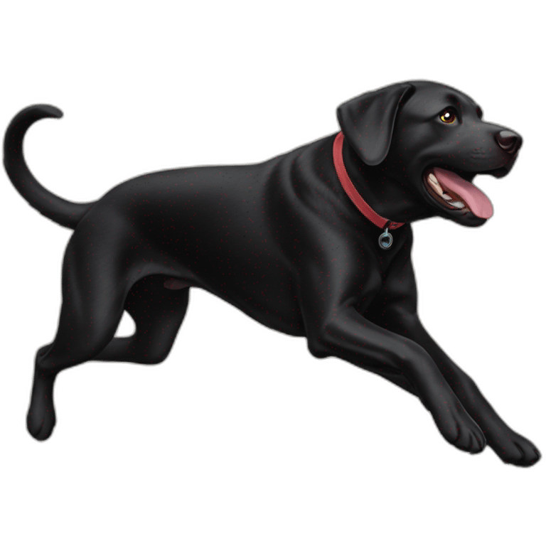 black lab pouncing emoji