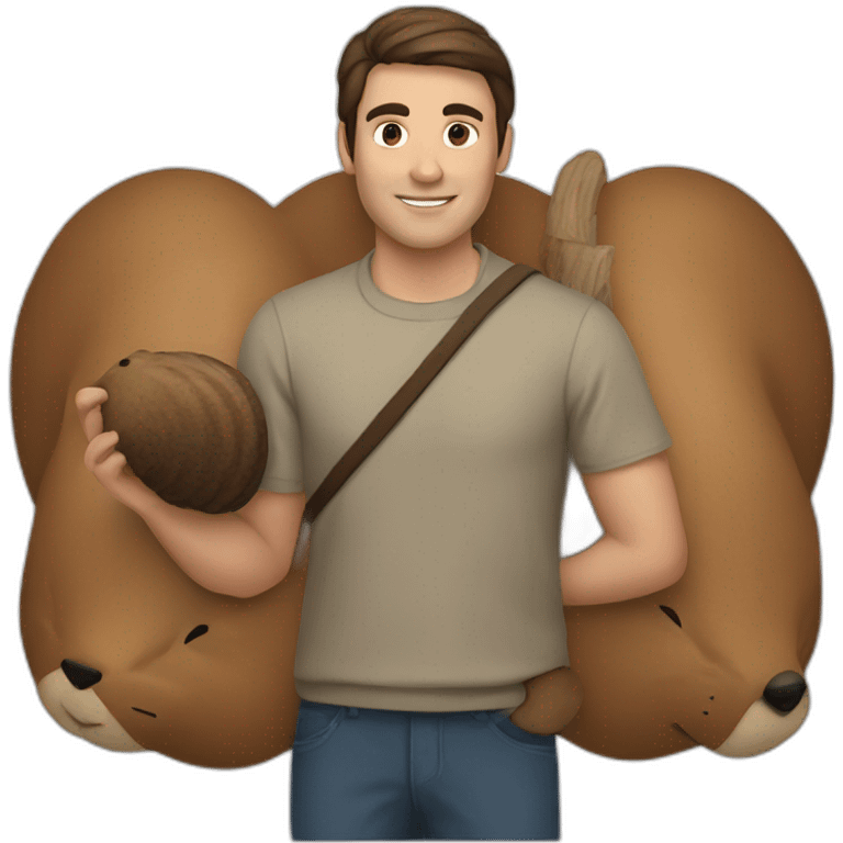 man with beaver tail emoji