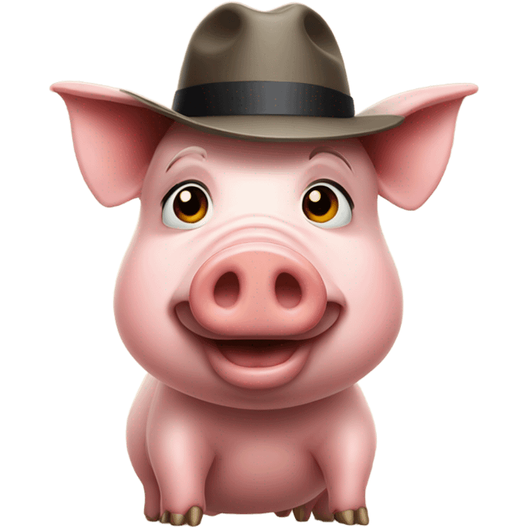 pig secret agent fedora emoji