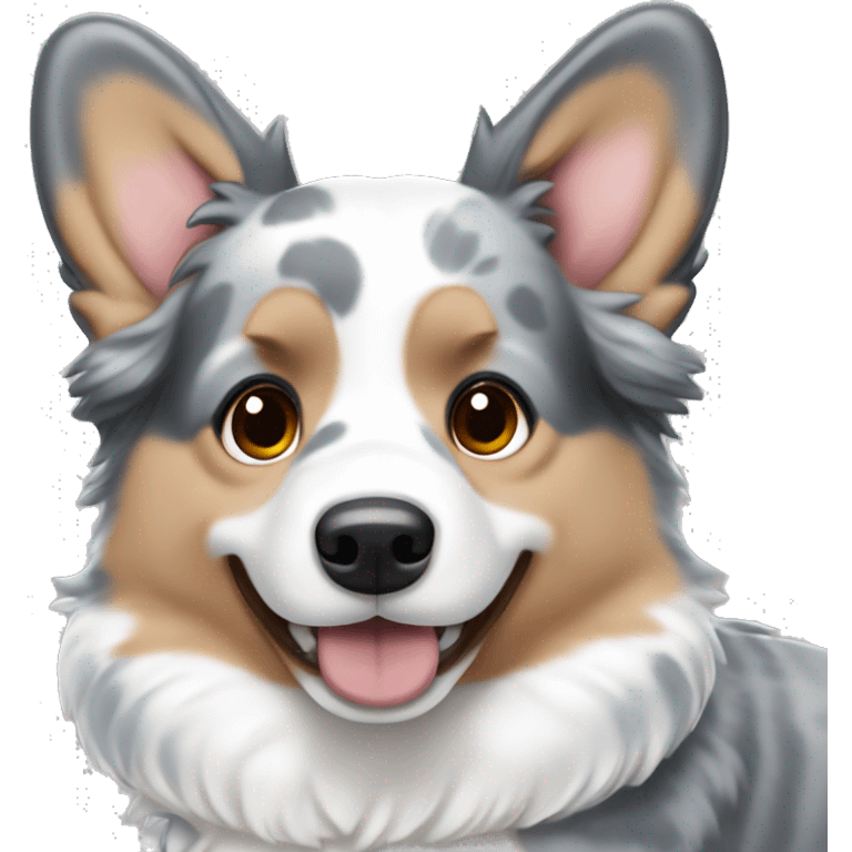 Cute blue Merle corgi  emoji