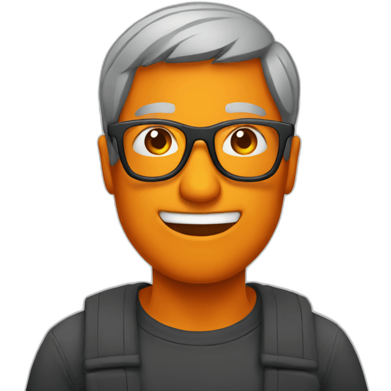 orange man wearing glasses emoji