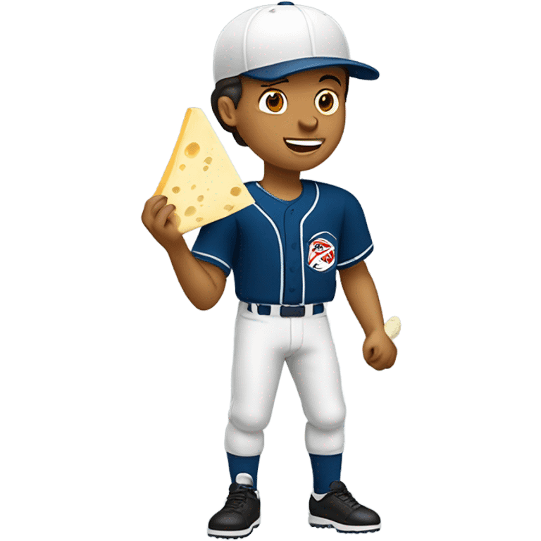 White Baseball player eating cheese emoji