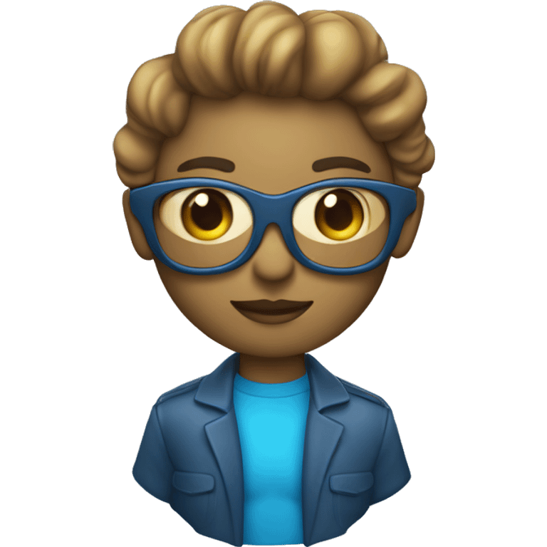 figura androgênica com pele azul e usando óculos emoji