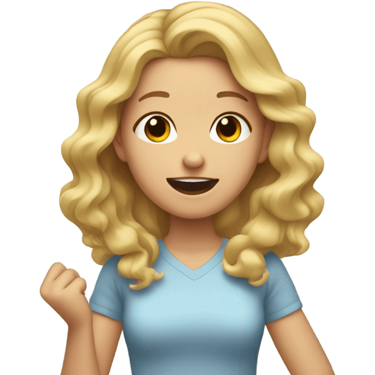 Girl with wavy blonde hair, slapping her face emoji