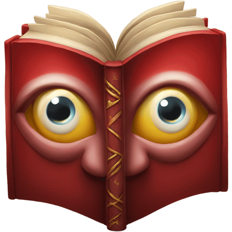 red magical book eye symbol in middle emoji