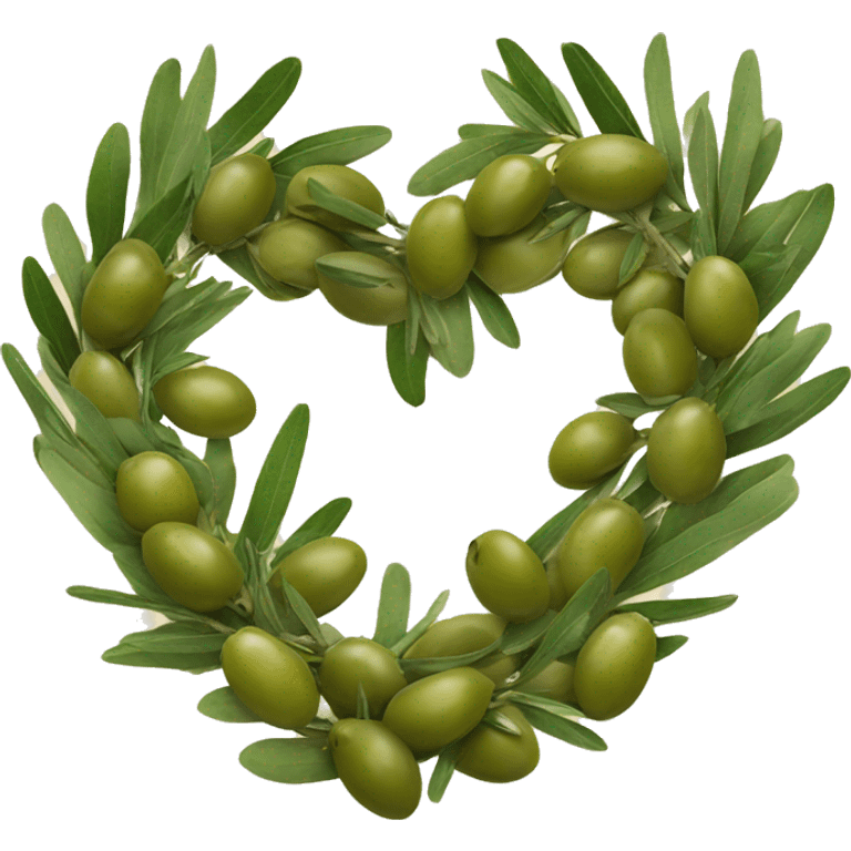 olive heart adorned with olive garland  emoji