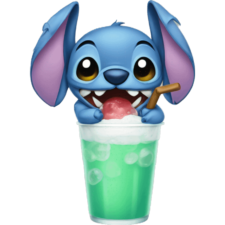 stitch drinking boba emoji