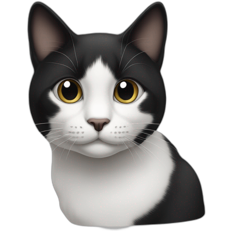 one-eyed black and white cat emoji