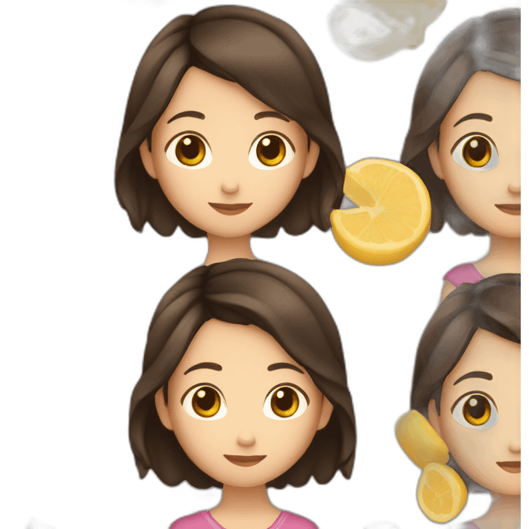 Fille chinoise brune qui sourit emoji