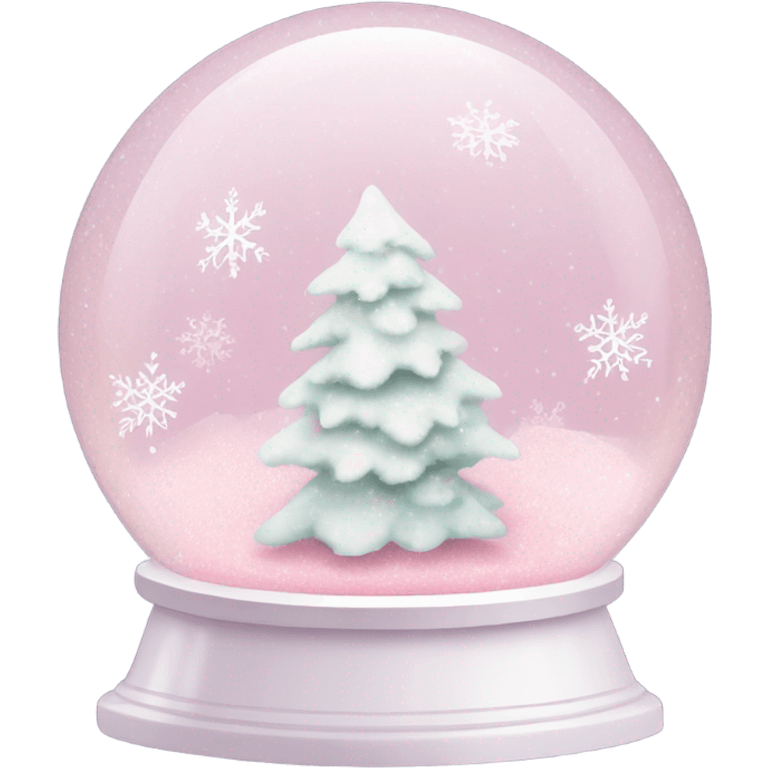 Pastel pink snow globe emoji