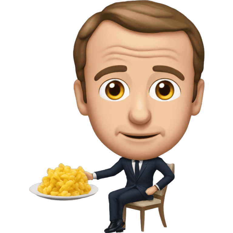 Emmanuel Macron mange des pâtes emoji