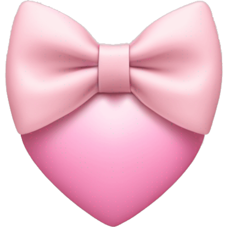 cute bow on a top of soft pink heart emoji