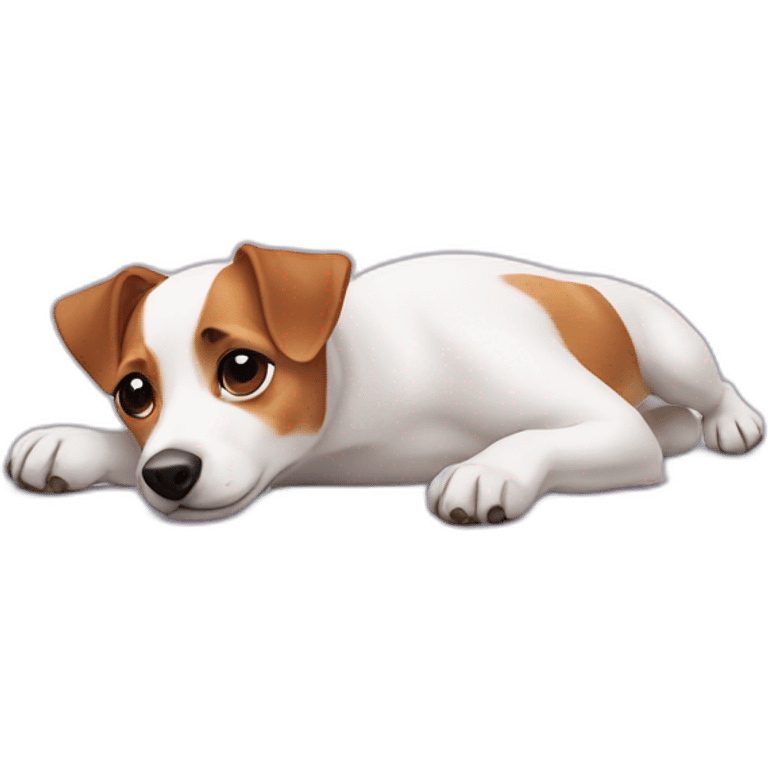 dog Jack Russell Terrier laying on her back emoji