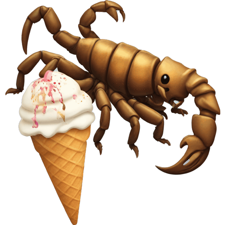 Scorpion with ice cream emoji