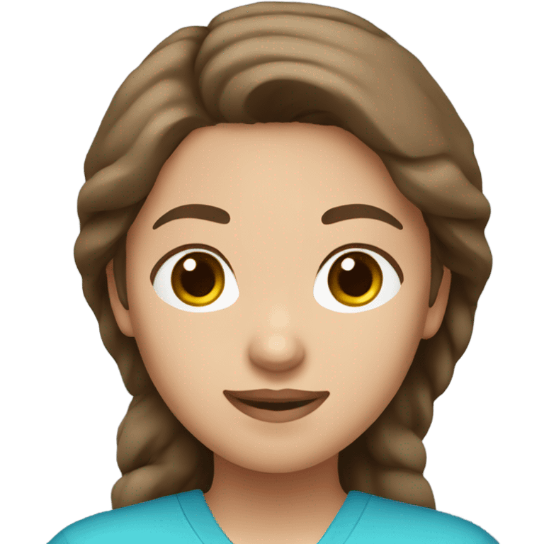 nurse with brown hair in blue scrubs  emoji