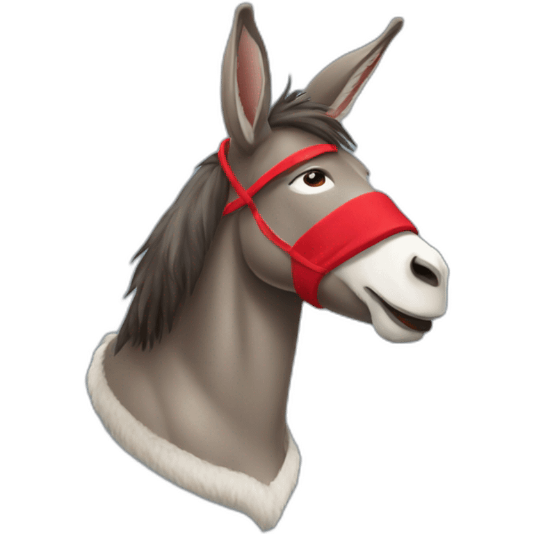 Donkey wearing red russian chapka emoji