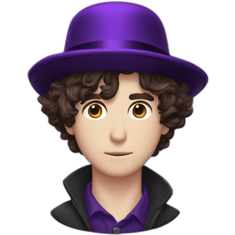 Timothée Chalamet purple bowler hat emoji