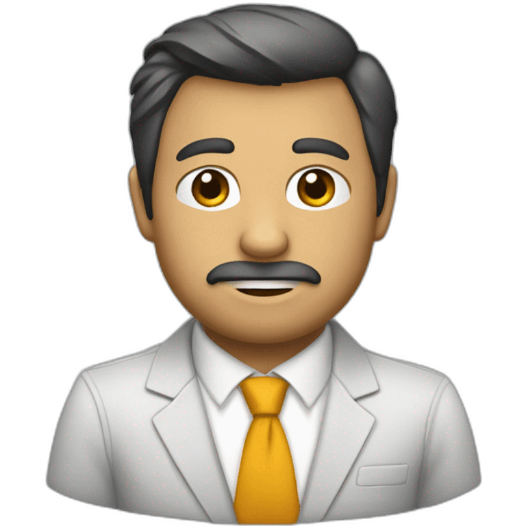 un oso con traje de empresario pensando emoji