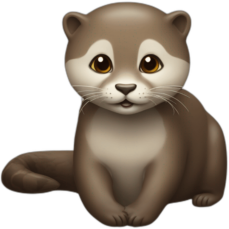 Chat qui est sur une loutre emoji