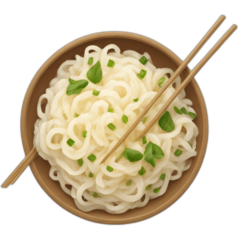 Rice noodles mixed with mashed potatoes emoji