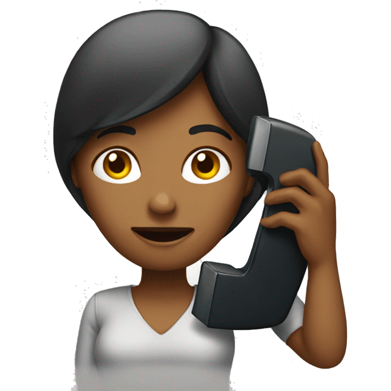 woman showing big phone emoji