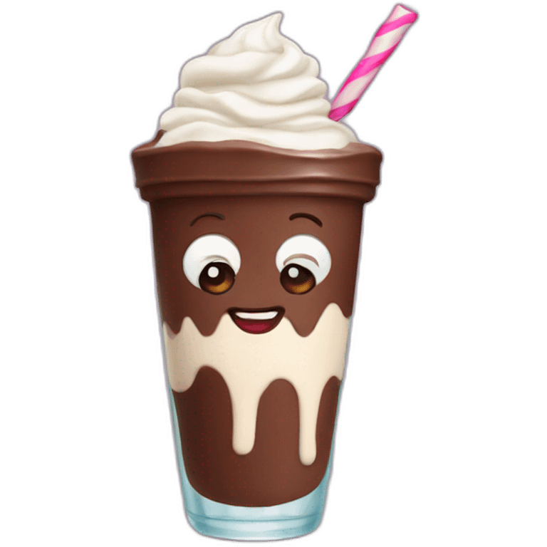 Chocolate milkshake emoji