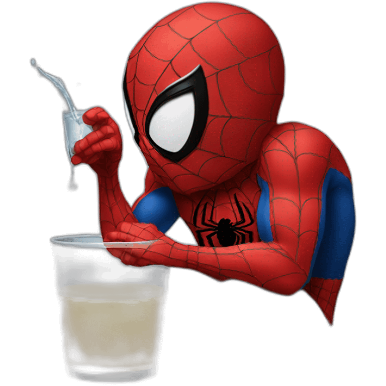 spideman drinking emoji