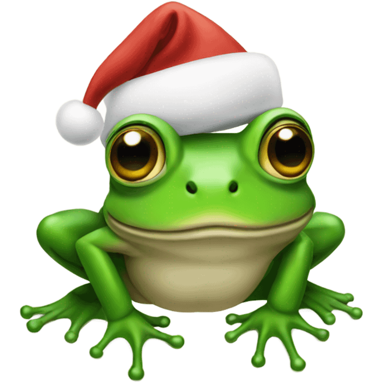 Christmas frog emoji