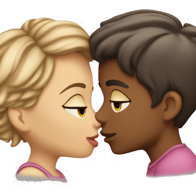 Boy and girl kissing emoji