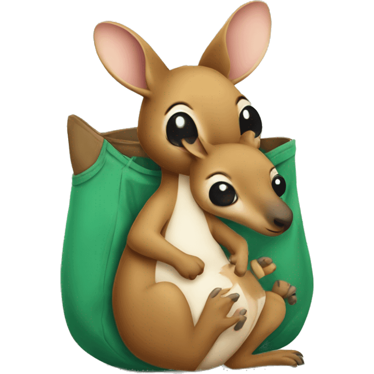 kangaroo with baby in its pouch emoji