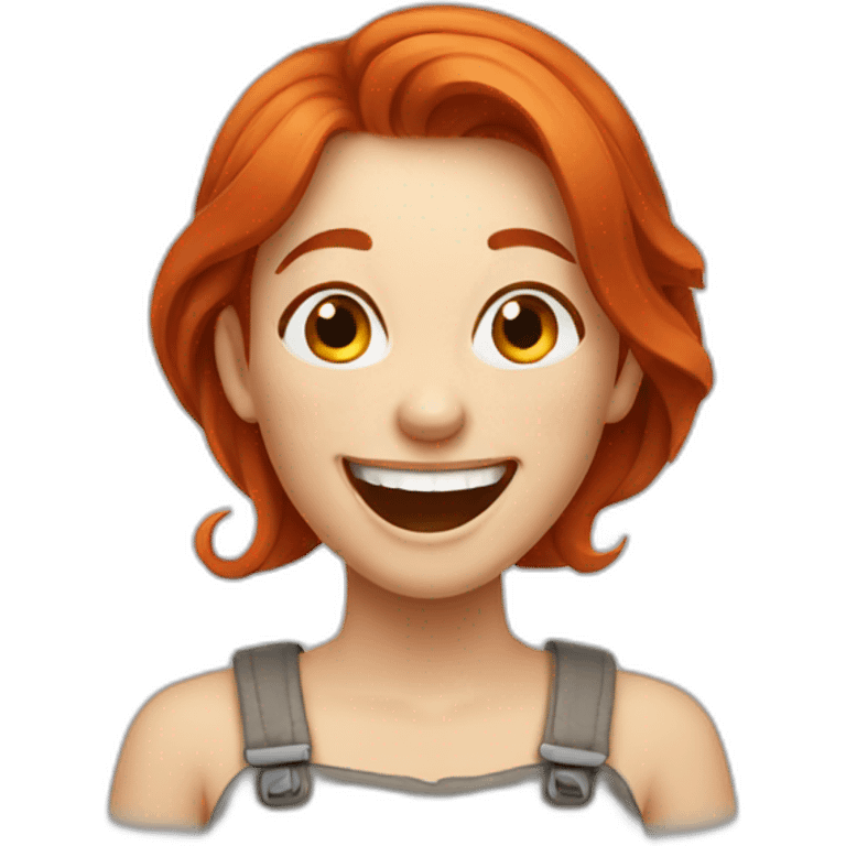 Redhead girl laughing emoji