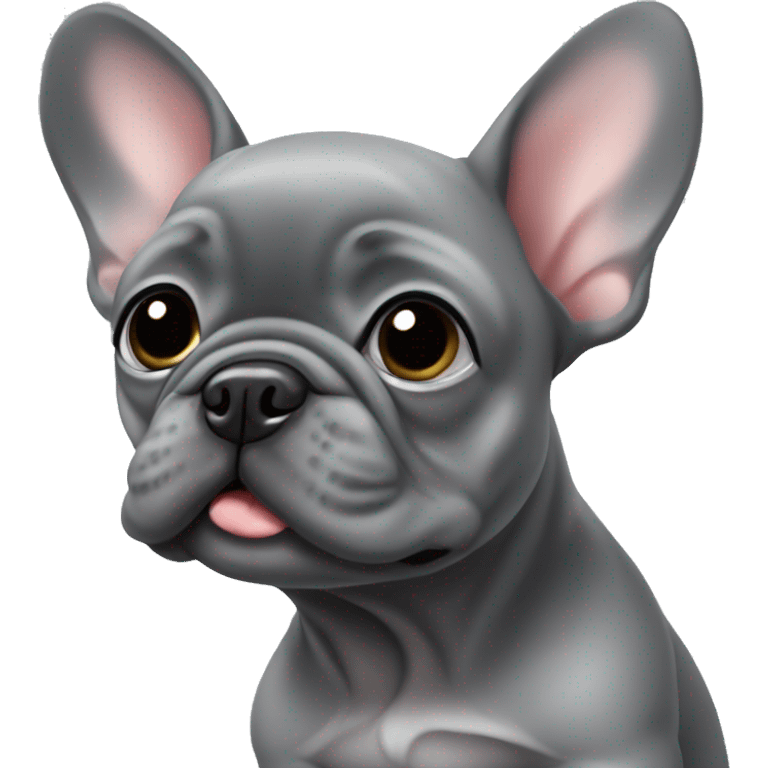 baby grey frenchie  emoji